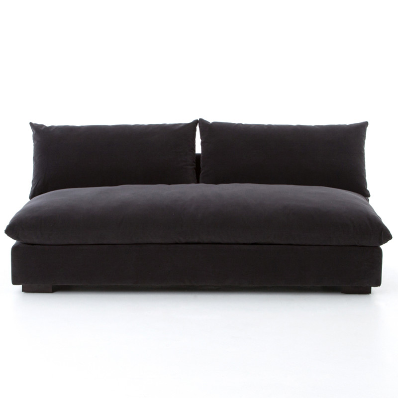 Cee Modern Classic Grey Performance Armless Sofa - Small - 74"W