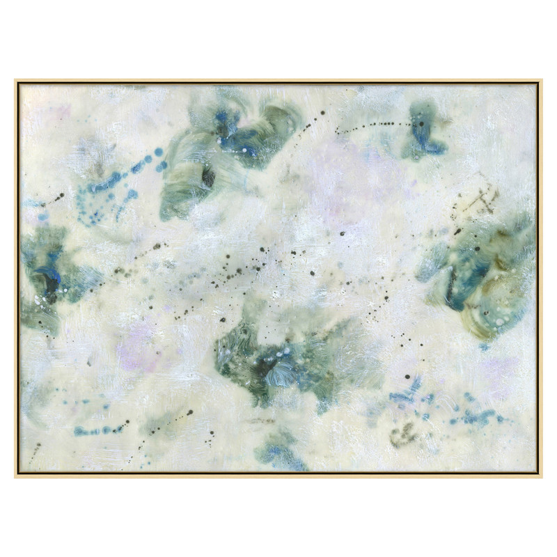 Hazel French Country White-Ivory Abstract Natural Frame Painting 3