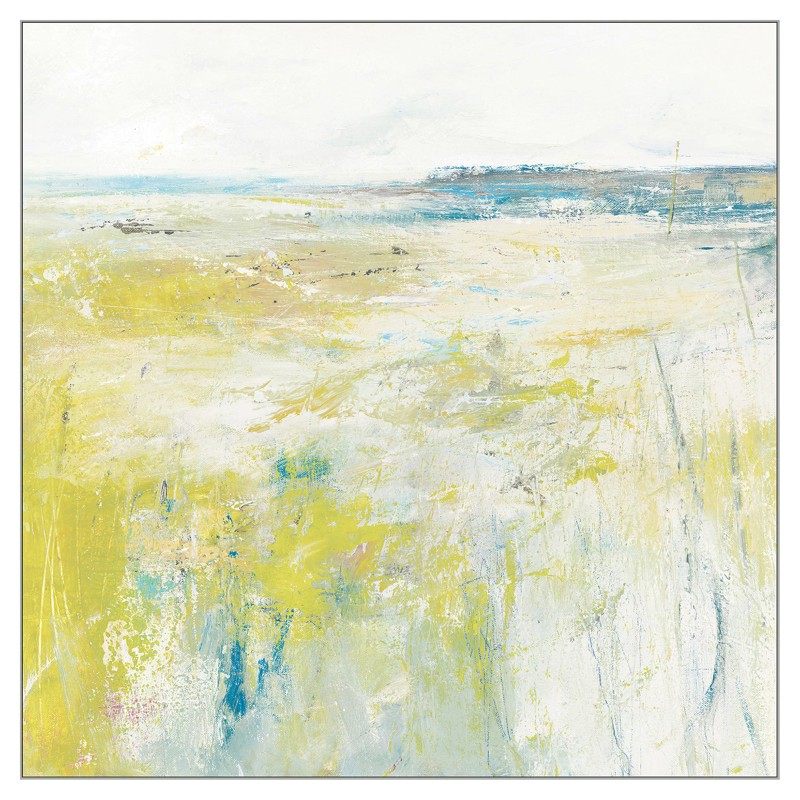 Layla Modern Classic Yellow-Gold Abstract White Frame Painting