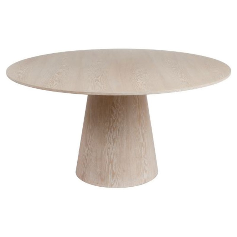 Worlds Away Hamilton Modern Classic Natural Wood Round Dining Table - 59"