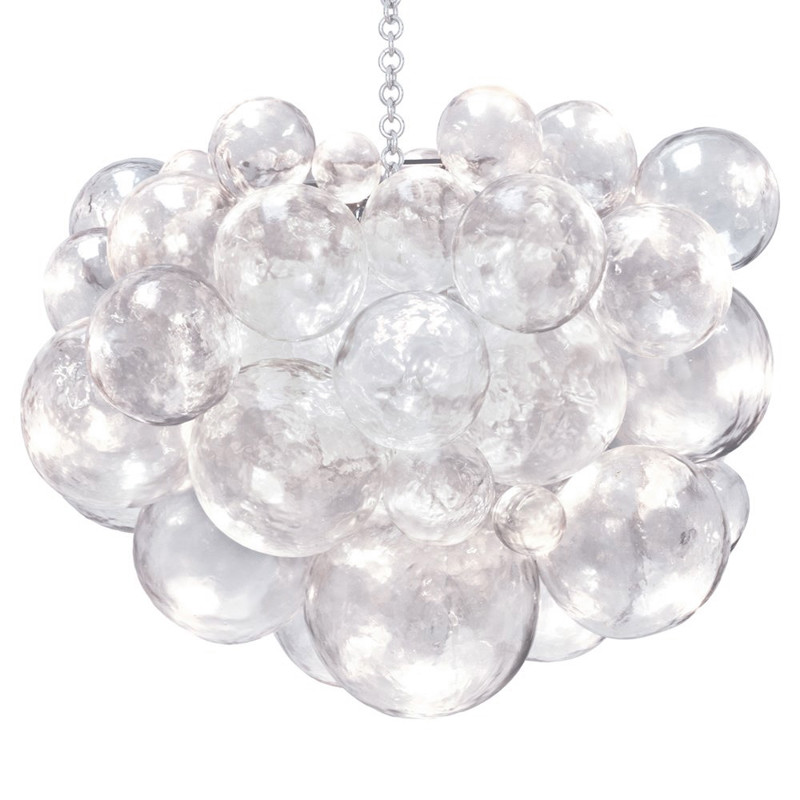 Muriel Clear Resin Bubbled Silver Chain Chandelier