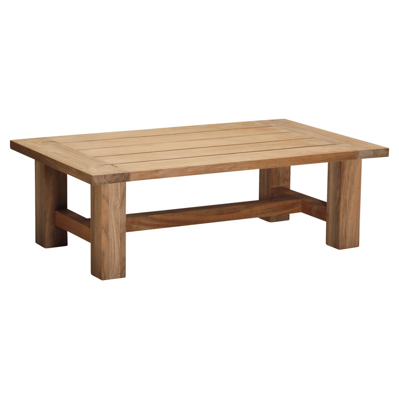 Croquet Coastal Natural Teak Rectangular Outdoor Coffee Table