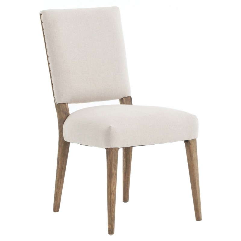 Holland Modern Classic Soft Beige Linen Dining Chair