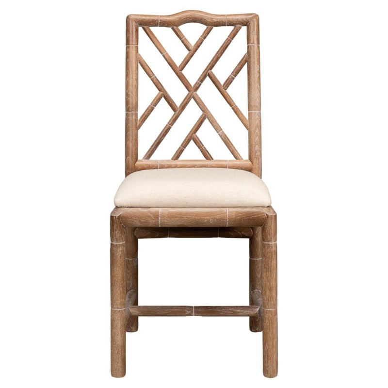 Grace French Country Oak Linen Upholstered Dining Chair