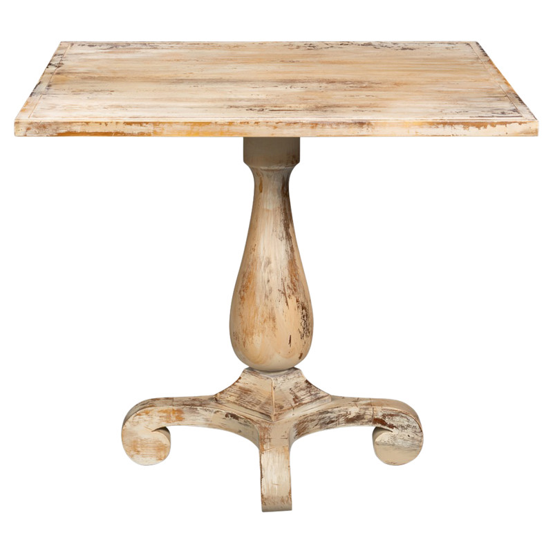 Antique Oak French Country Distressed Bistro Table- 33"W