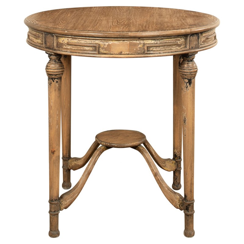 Tinie French Country Brown Pine Round Side Table