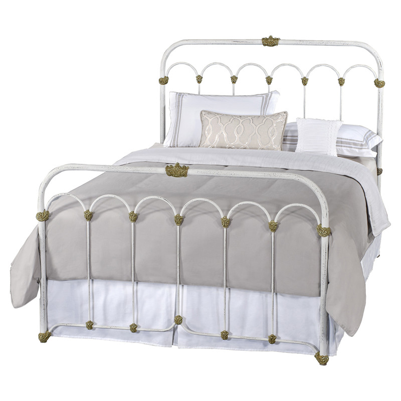 Grasse French Country Vintage White Iron Bed - Full