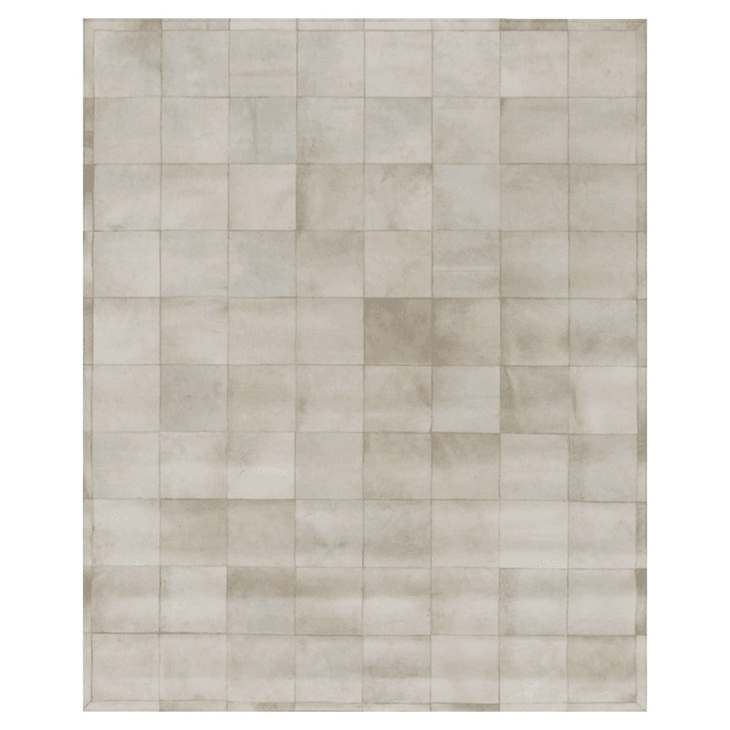Lucas Modern Classic Beige Hide Square Patterned Rug - 5x8
