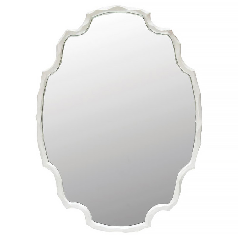 Petal Coastal Classic Oval White Resin Wall Mirror