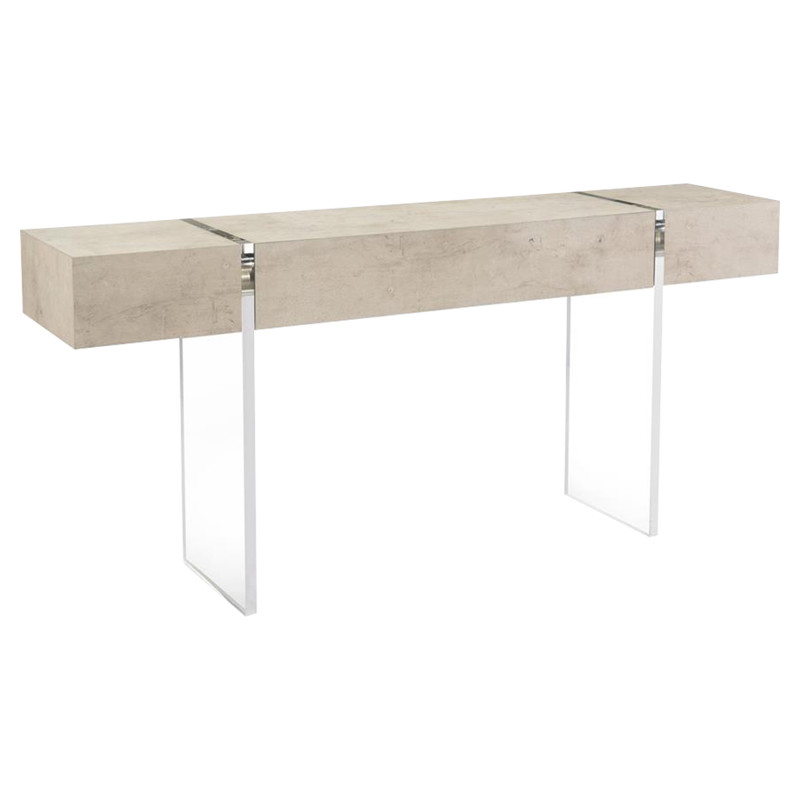 John-Richard Loftus Acrylic Base Single Drawer Console Table Modern