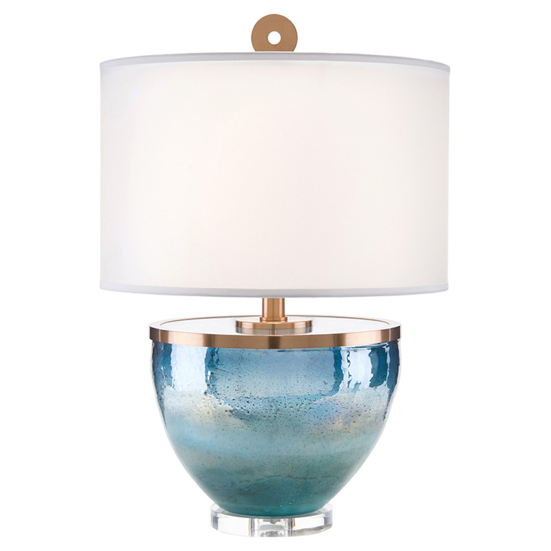 John-Richard Modern Classic Islamorada Blue Glass Table Lamp