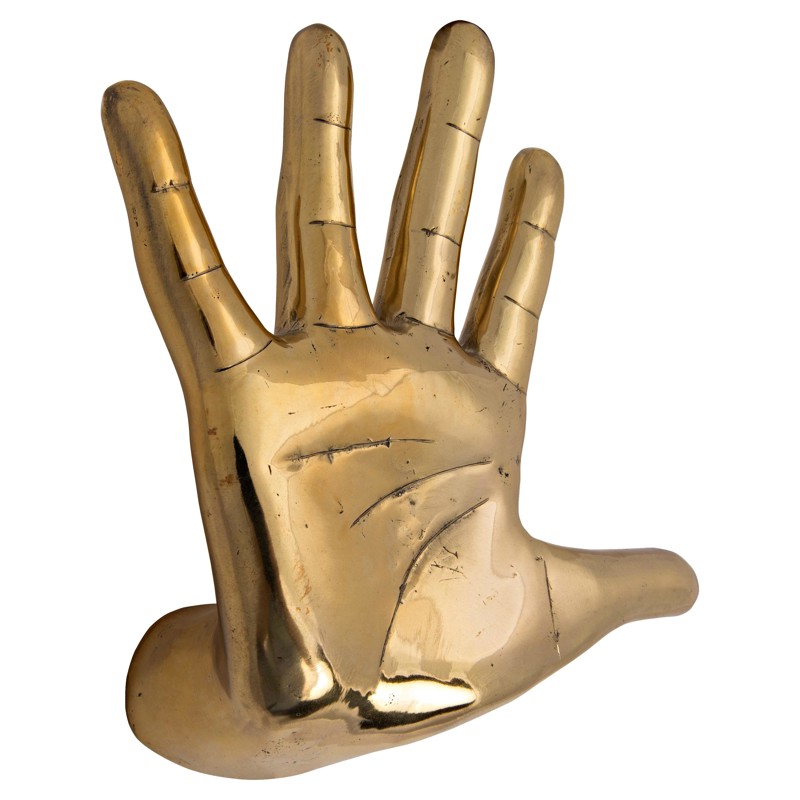 Farella Modern Gold Brass Hands On The Wall Sculpture