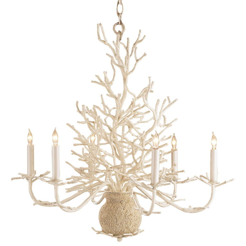 Seasong White Coral Vintage Chic Coastal Chandelier