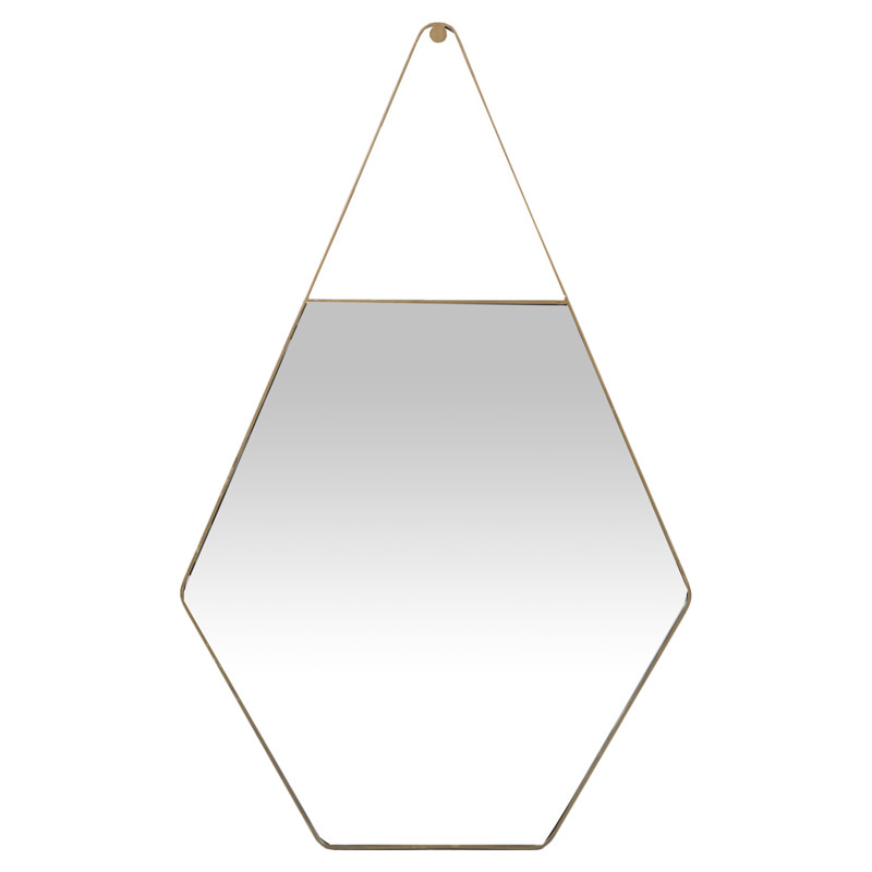 Lovell Modern Classic Hexagonal Gold Metal Frame Wall Mirror