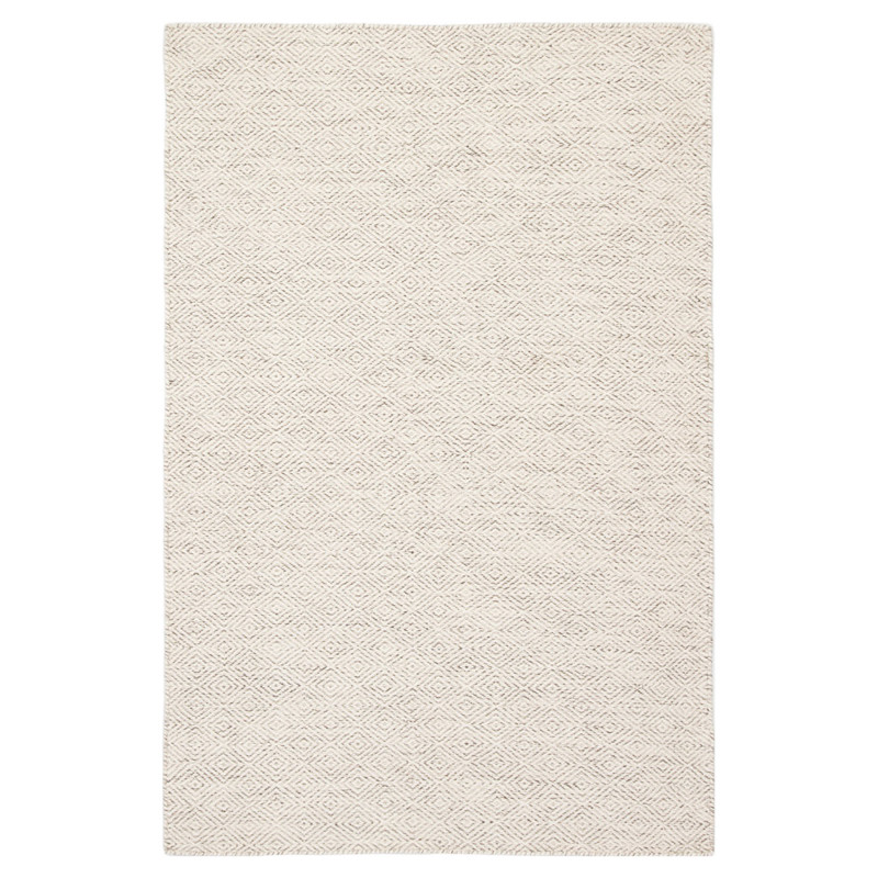 Daren Global White Wool Diamond Patterned Rug - 5'x8'