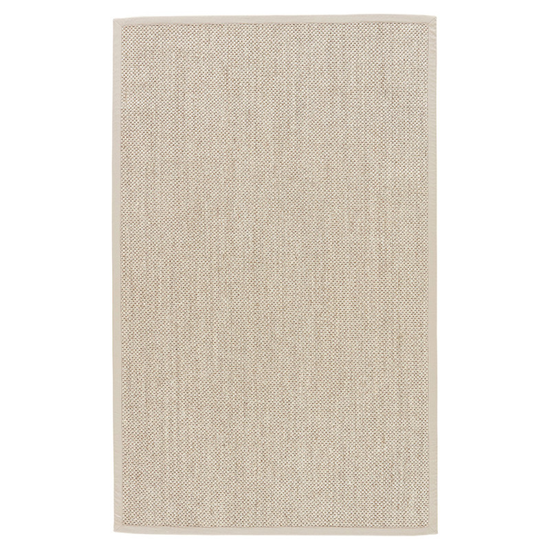 Neville Coastal Beach Beige Sisal Solid Border Rug - 5'x8'