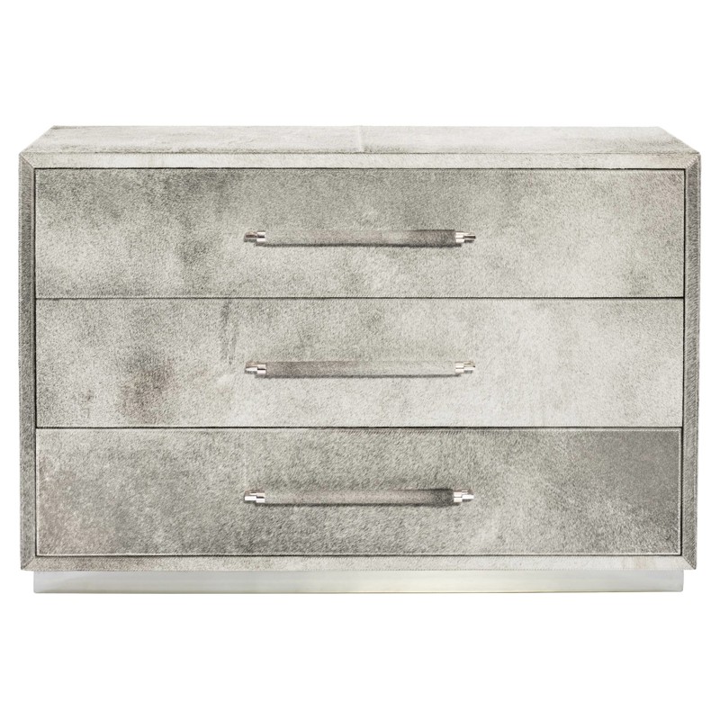 Remi Modern Classic Grey Hair-on-Hide Stainless Steel Dresser