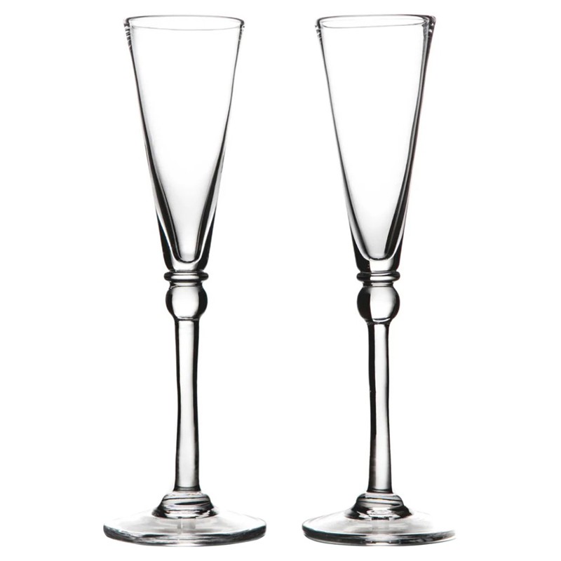 Simon Pearce Hartland Modern Classic Glass Champagne Flute - Set of 2