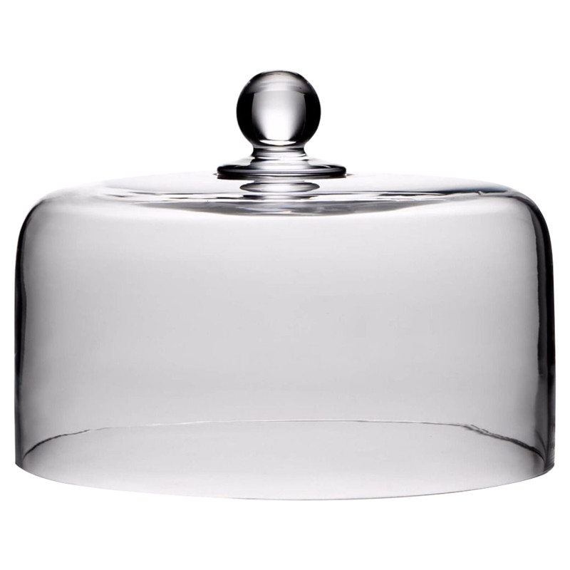 Simon Pearce Hartland Modern Classic Clear Glass Cake Plate Dome - Large