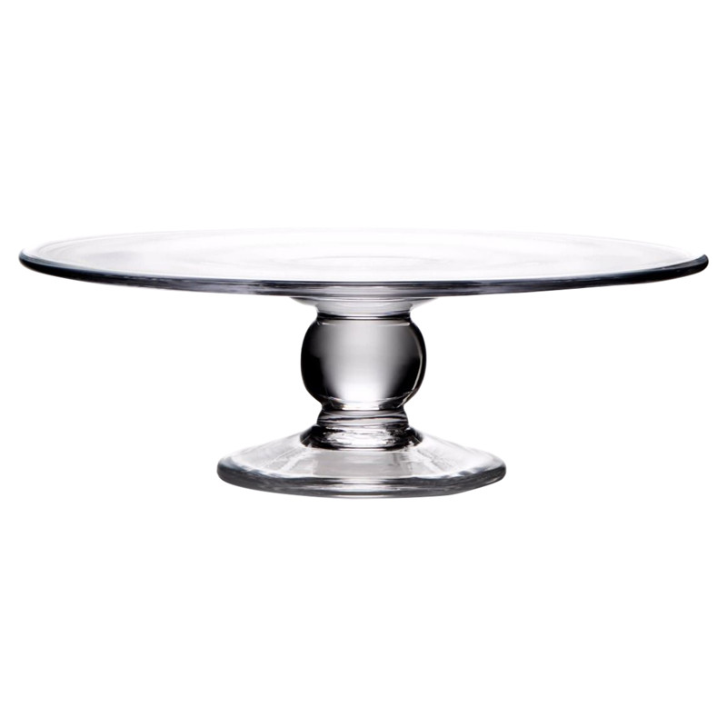 Simon Pearce Hartland Modern Classic Clear Glass Cake Plate - Large