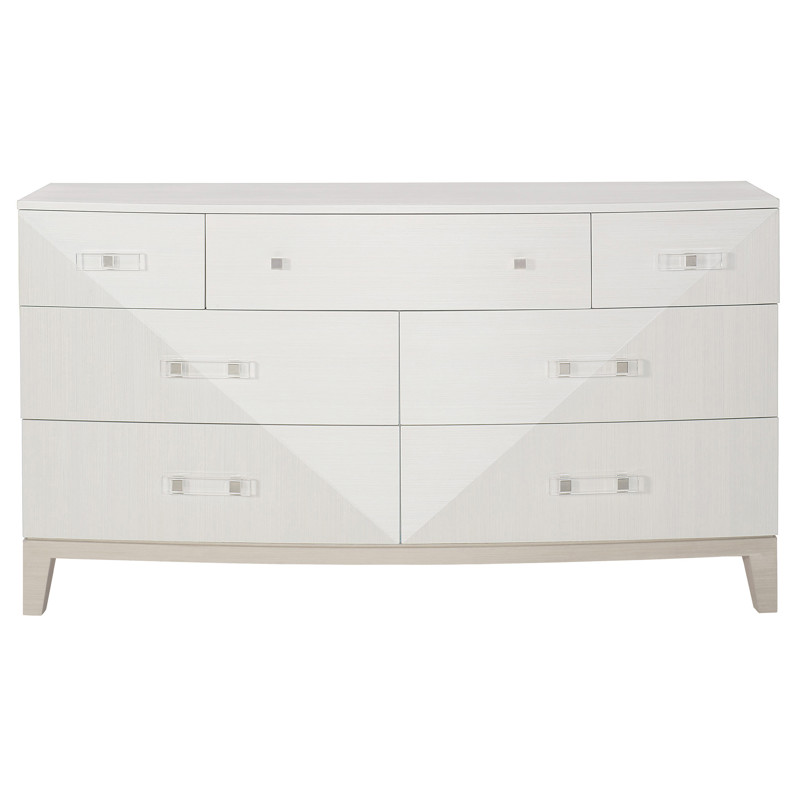 Lucille Modern White Grey Seven Drawer Wood Dresser