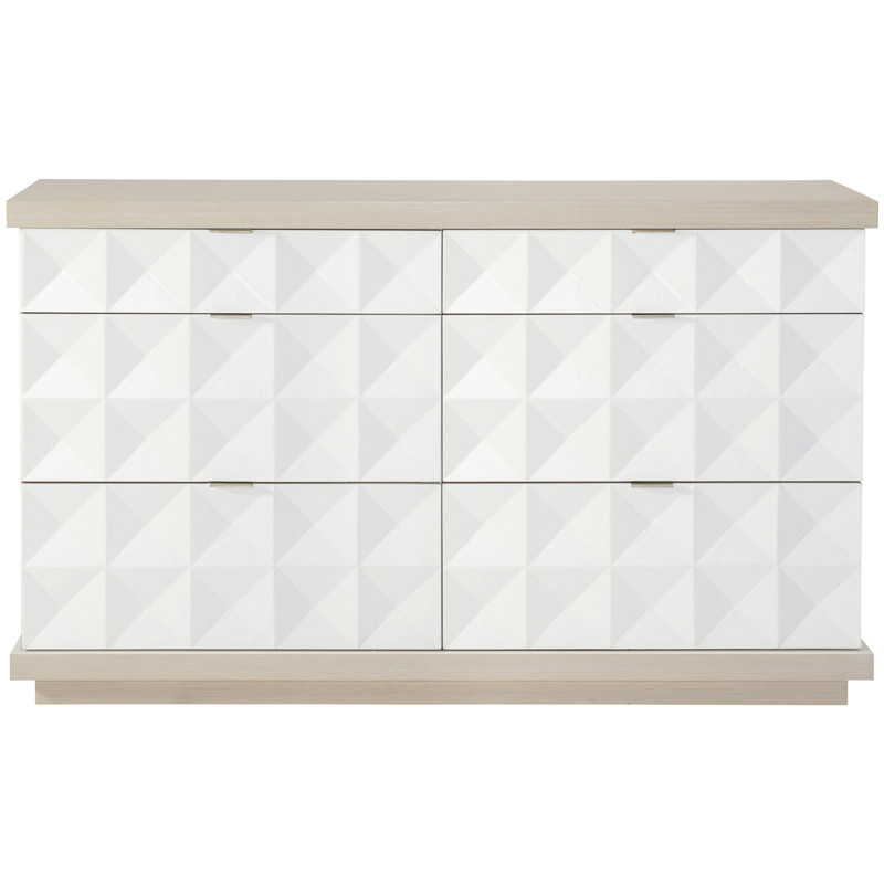 Lucille Modern Classic White Grey Wood Fancy Face Dresser