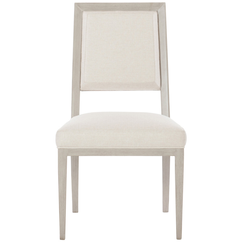 Lucille Modern Classic Beige Grey Wood Square Back Dining Side Chair