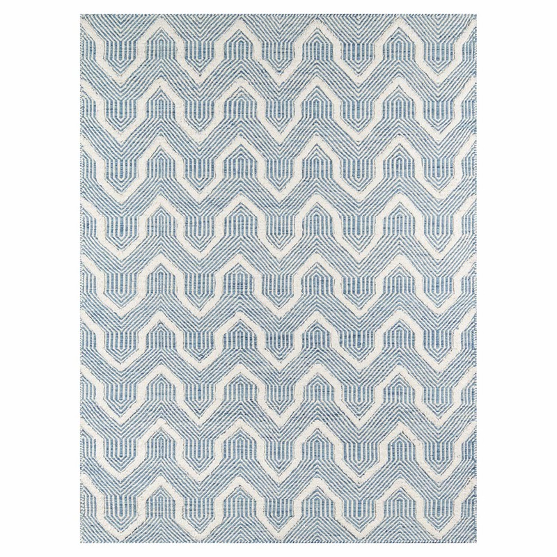 Knox Modern Blue Geometric Patterned Rug - 2'x3'