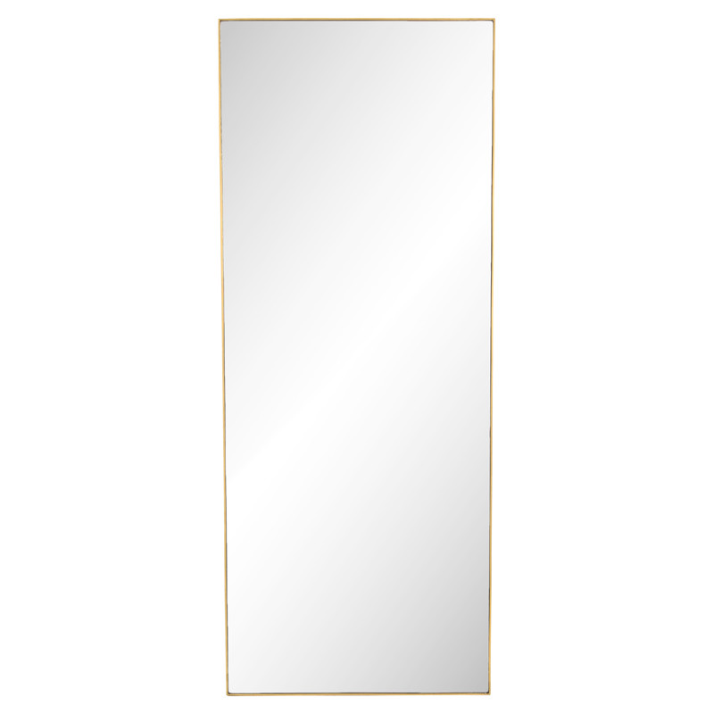 Ian Modern Slim Gold Stainless Steel Border Rectangular Floor Mirror