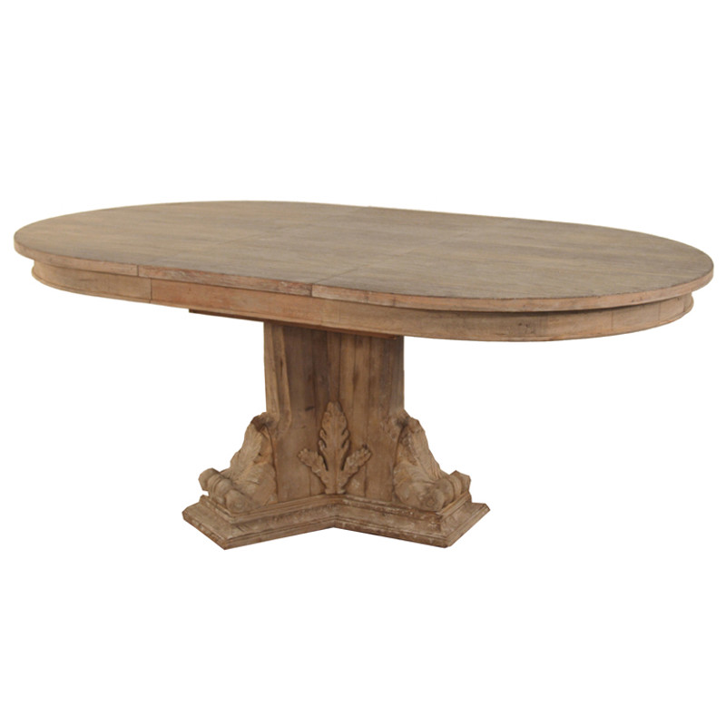 Logan French Country Brown Wood Extendable Dining Table - 59-79"W