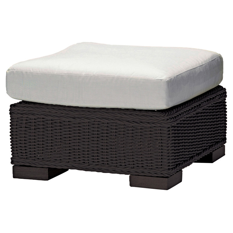 Rustic Modern N-dura™ Wicker Black Walnut Outdoor Ottoman