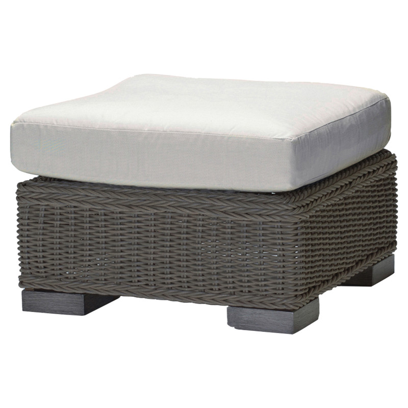 Rustic Modern N-dura™ Wicker Slate Grey Outdoor Ottoman