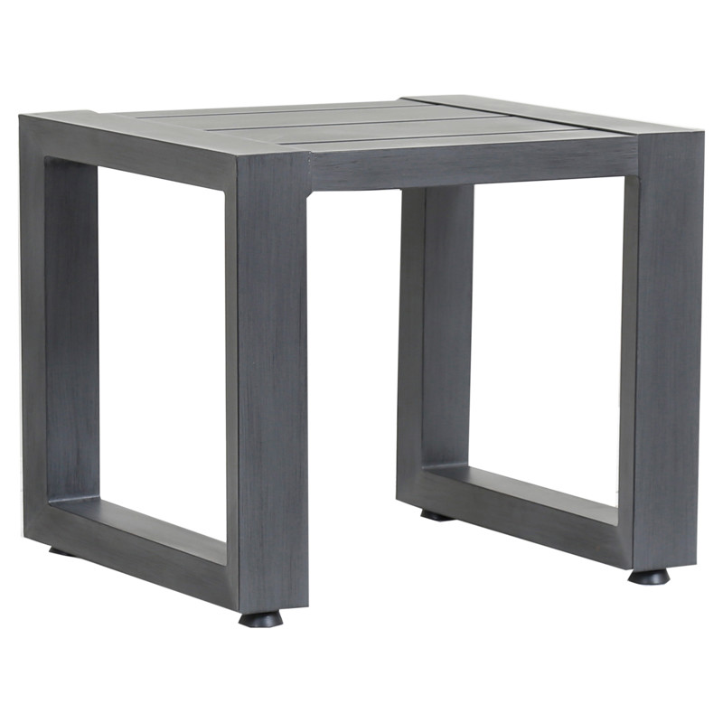 Finn Modern Grey Metal Square Outdoor Side End Table