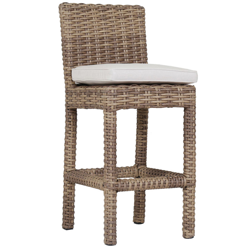 Aria Coastal Beige Cushion Brown Outdoor Counter Stool