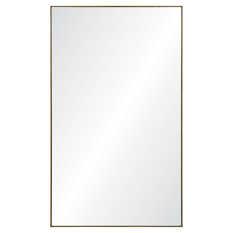 Yen Modern Classic Gold Stainless Steel Frame Rectangle Wall Mirror - Small