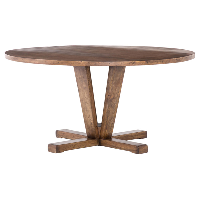 Camille Modern Classic Round Reclaimed Mango Wood Dining Table - 60"W
