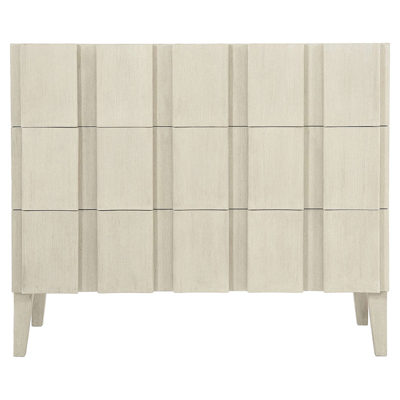 Alice Modern Classic Ivory Three Drawer Chest Dresser