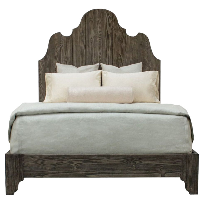 Liesl Rustic Dark Grey Wood Bed - King