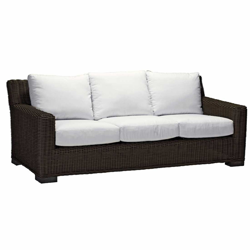 Rustic Modern Black Woven Wicker Modern Outdoor Sofa - 81.25"W