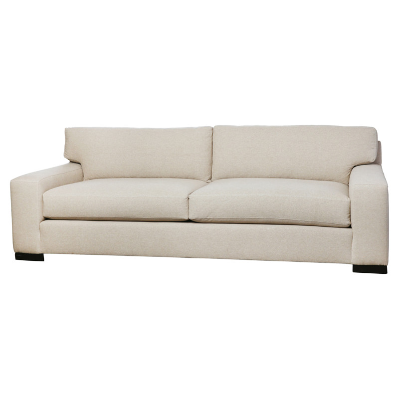 Cisco Home Loft Modern Classic Cream Cotton Upholstered Sofa - 96 inch