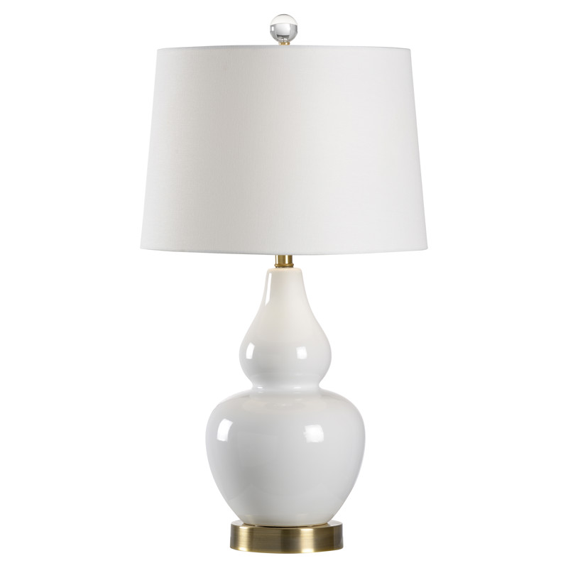 Sloane Modern Classic White Glazed Double Gourd Ceramic Table Lamp
