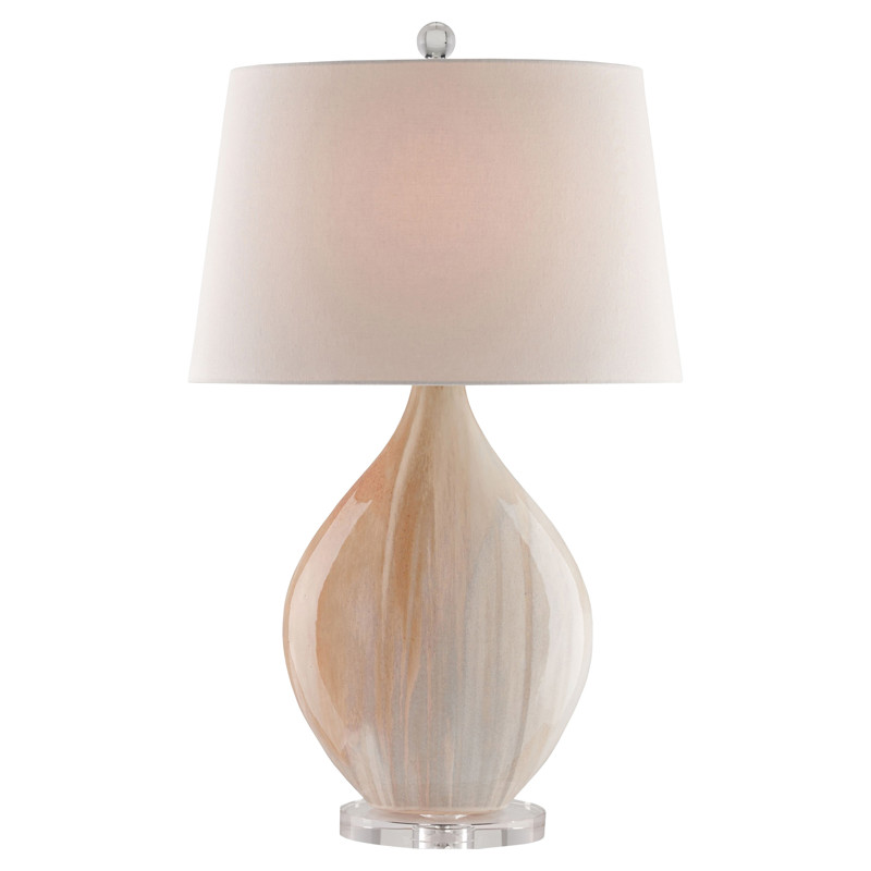 Logan Coastal Beach Amber Finished Ceramic Table Lamp