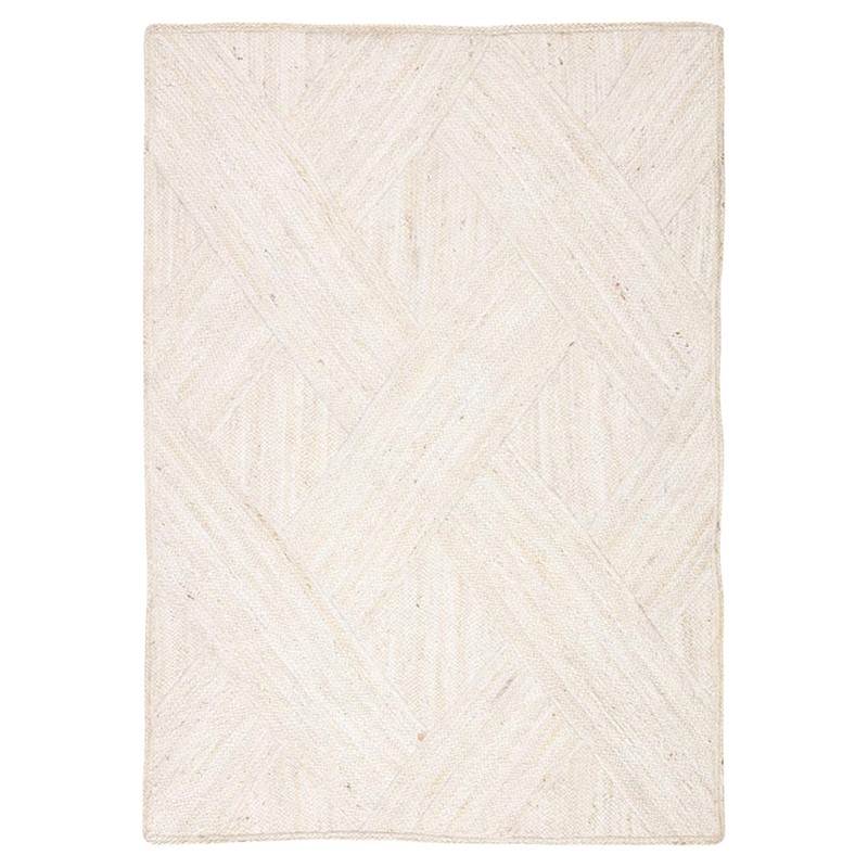 Reece Ivory Diamond Pattern Jute Solid Rug - 9'x12'