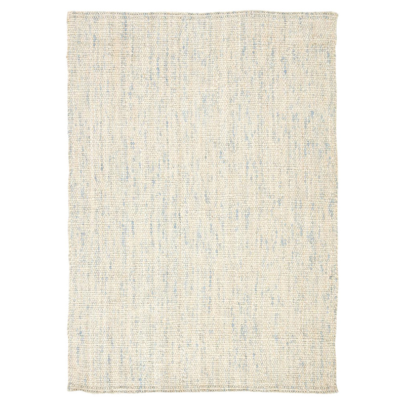 Reece Coastal Beach Ivory Blue Jute Solid Rug - 5'x8'