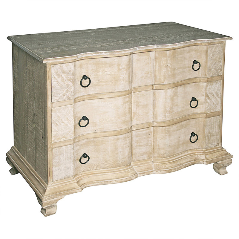 Beaufort Updated Traditional Grey Washed Reclaimed Wood Dresser
