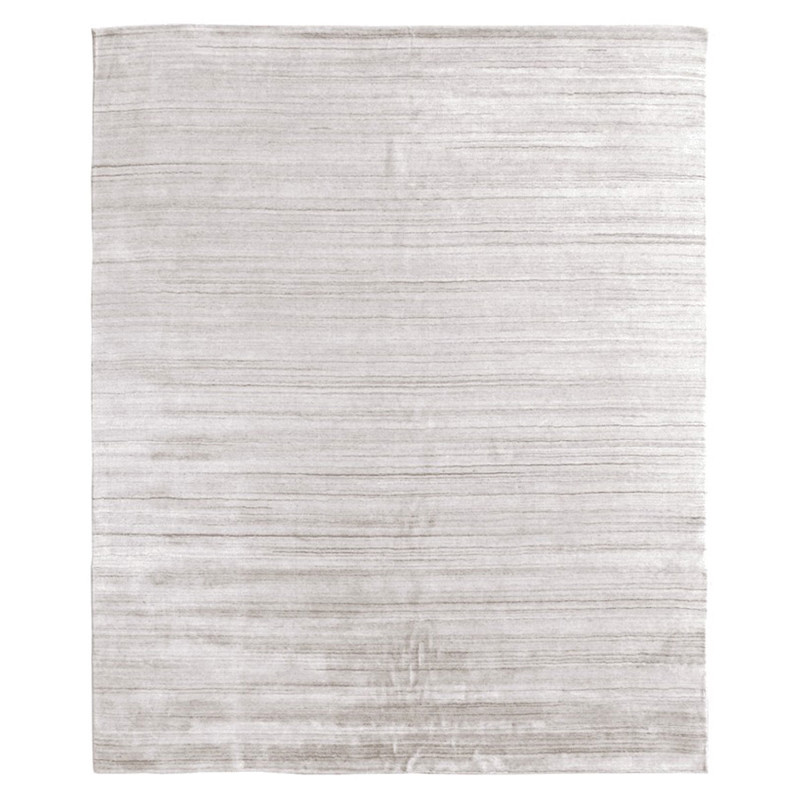 Seth Modern Cream Wool Bamboo Silk Solid Rug - 6'x9'