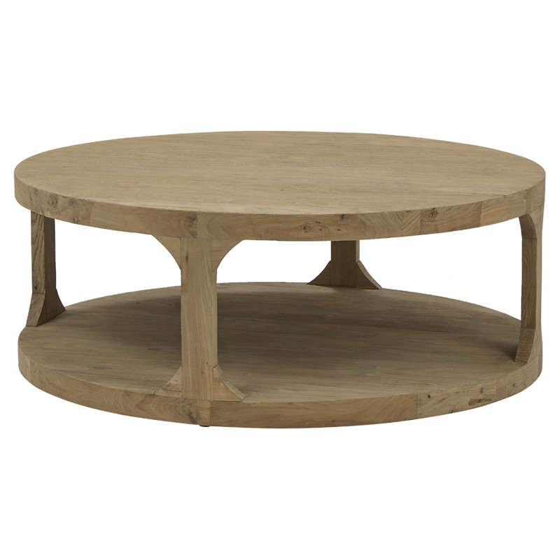 Sian Pine Wood Rustic Round Coffee Table