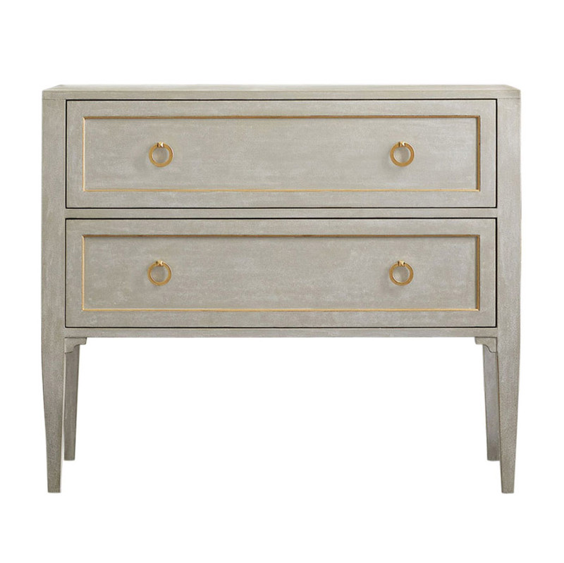 Felisima Modern Classic Gold Leaf Antique Grey Nightstand