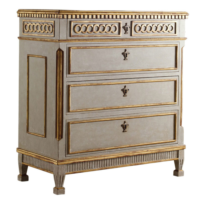 grey and gold dresser Butler Requiring assembly Gray Dresser with Gold Trim
