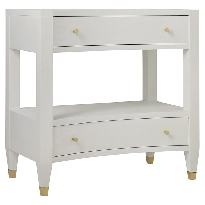 Lillia Modern Classic White Wood Nightstand
